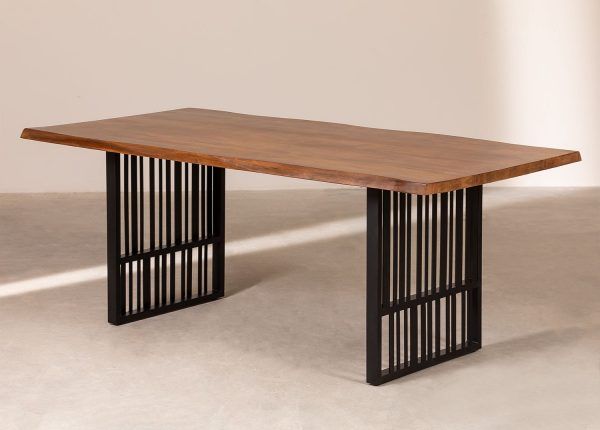 Mesa para comedor/salon en hierro y madera